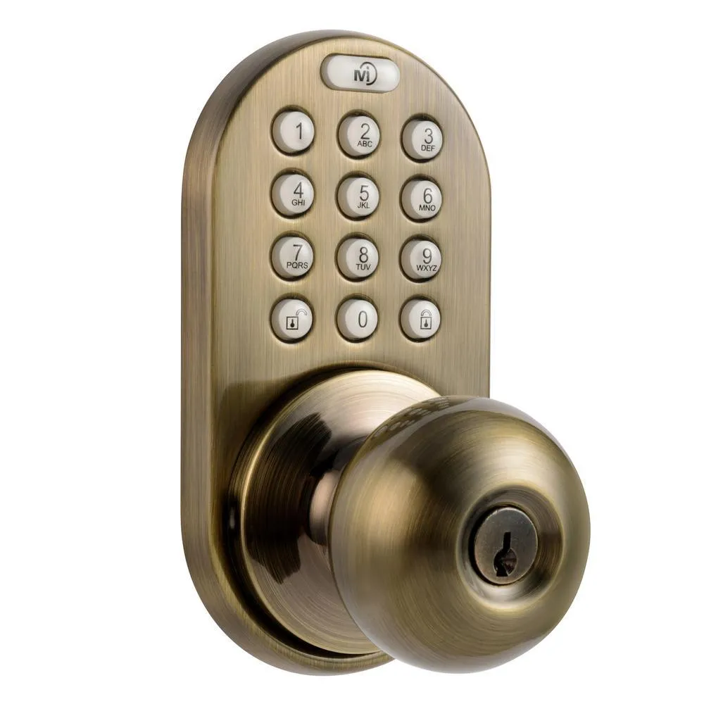 Morning Industry Satin Nickle Single-Cylinder Electronic Door Knob with Keyless Back-Lit Keypad Entry, photo 8 of 10