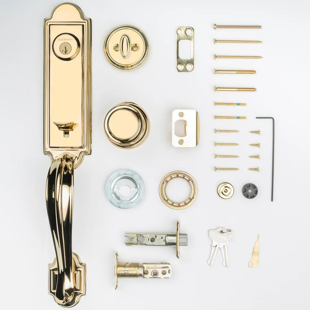 Prestige Avendale Single Cylinder Lifetime Polished Brass Door Handleset with Alcott Door Knob feat SmartKey Security, photo 9 of 11