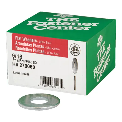 Zinc-Plated Steel 9/16 in. USS Flat Washer, 50-Pack