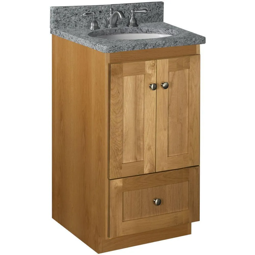 Shaker 42 in. W x 21 in. D x 34.5 in. H Vanity Cabinet Only in Natural Alder, photo 35 of 47