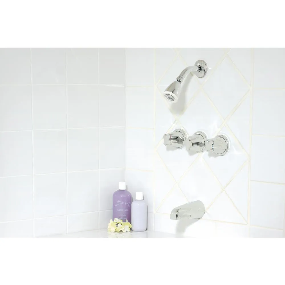 Pfister 3-Handle 1-Spray Tub and Shower Faucet with Metal Verve Knob Handles in Polished Chrome (Valve Included), photo 2 of 2