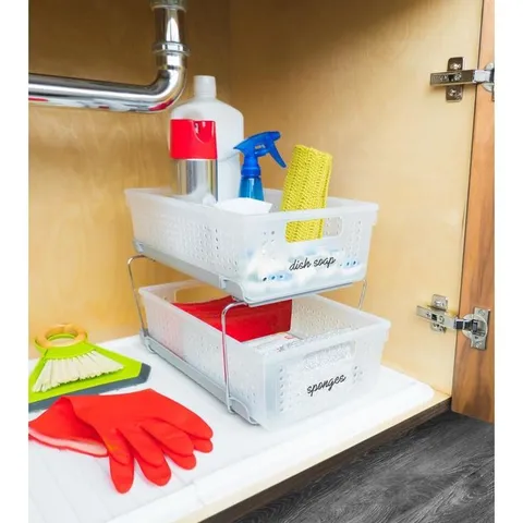 9 × 10.63 in 2-Tier Freestanding Plastic Baskets & Organizers