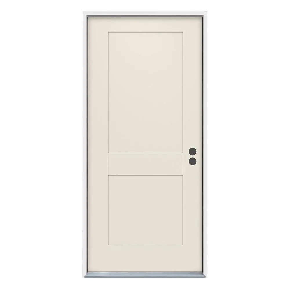 JELD-WEN 32 in. x 80 in. 2-Panel Craftsman Primed Steel Prehung Right-Hand Inswing Front Door, photo 12 of 12