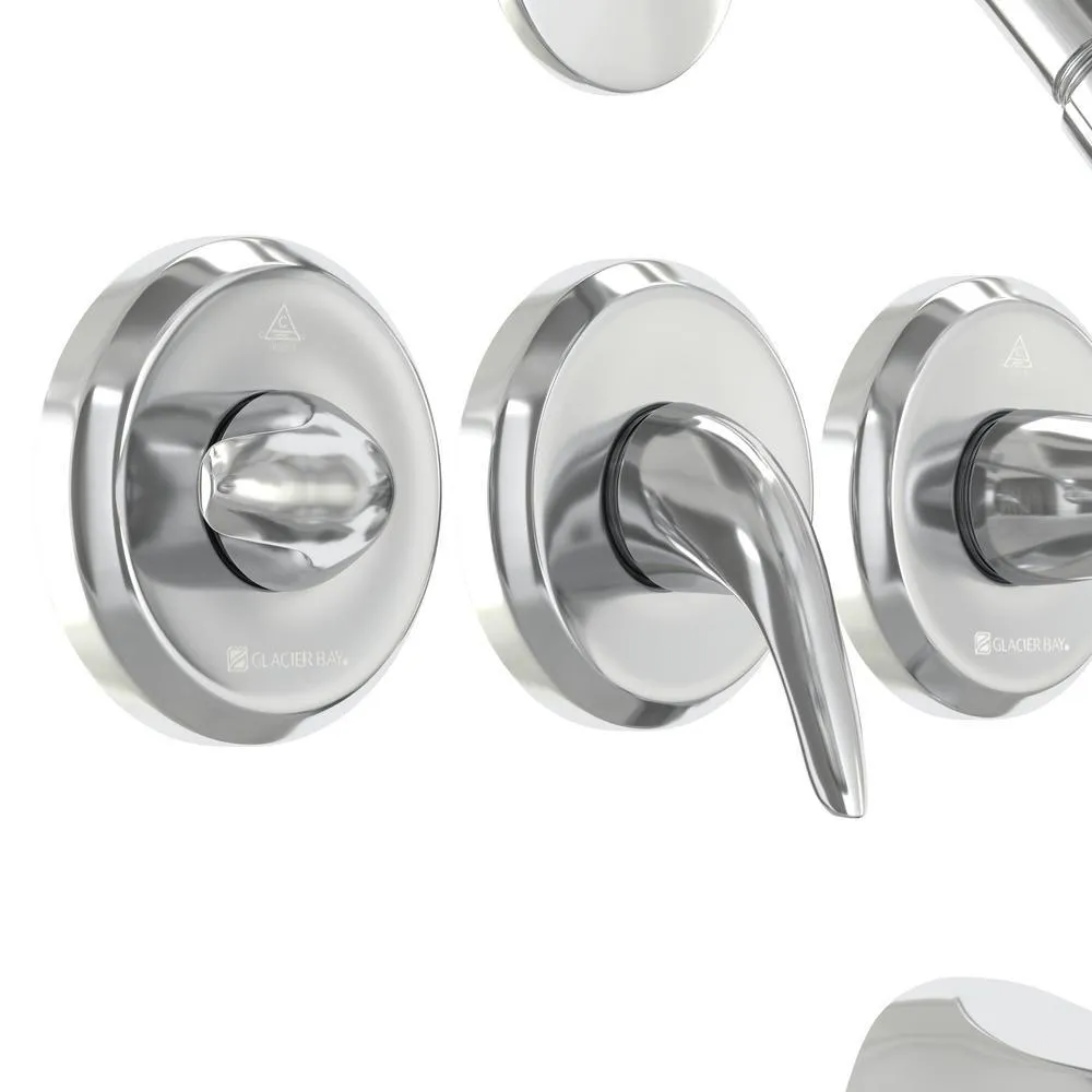 Glacier Bay Aragon 3-Handle 1-Spray Tub and Shower Faucet in Chrome (Valve Included), photo 3 of 10