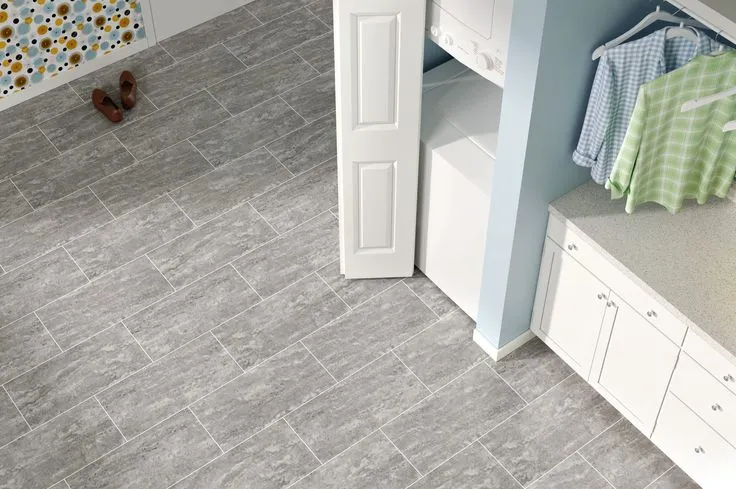 Style Selections Waverly Travertine 4-mil x 12-in W x 24-in L Groutable Water Resistant Peel and Stick Luxury Vinyl Tile Flooring, photo 4 of 8