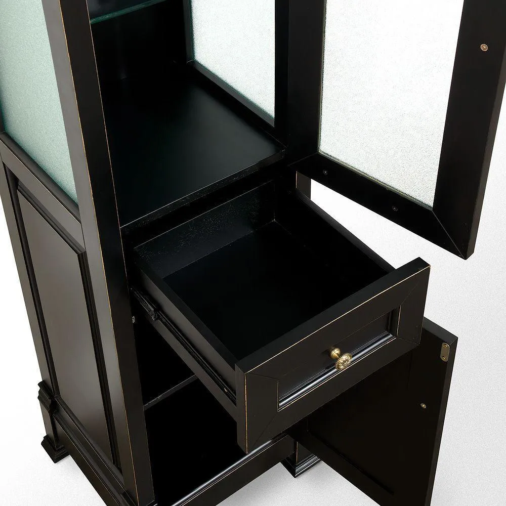 Andover 18 in. W x 16 in. D x 65 in. H Bathroom Linen Storage Tower Cabinet in Antique Black, photo 9 of 10