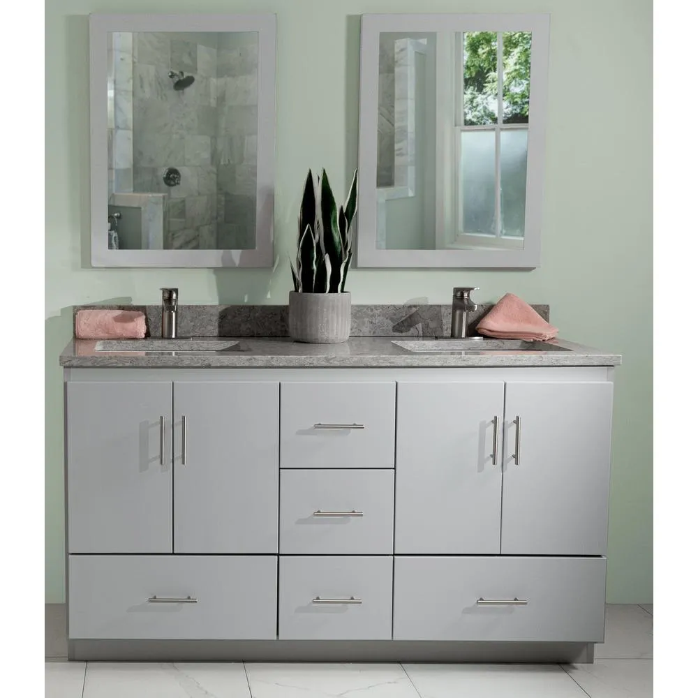 Ultraline 60 in. W x 21 in. D x 34.5 in. H Vanity for Double Basins Cabinet Only in Natural Alder, photo 5 of 8