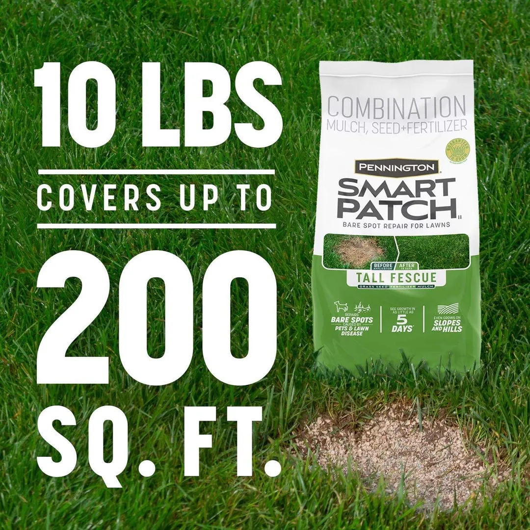 Pennington Smart Patch Tall Fescue Grass Sun or Shade Seed/Fertilizer/Mulch Repair Kit 10 lb, photo 3 of 10