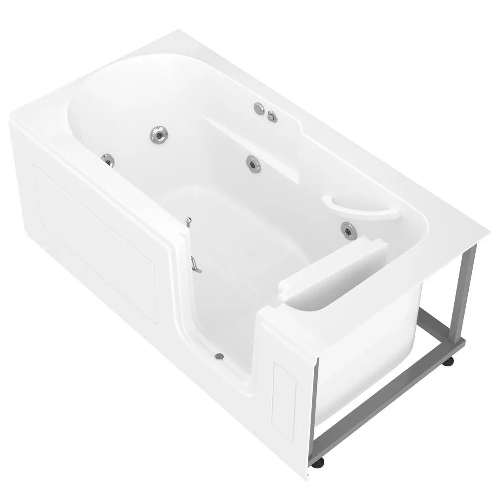 Universal Tubs HD Series 60 in. Right-Drain Step-In Walk-In Whirlpool Bathtub with Low Entry Threshold, White, photo 10 of 16