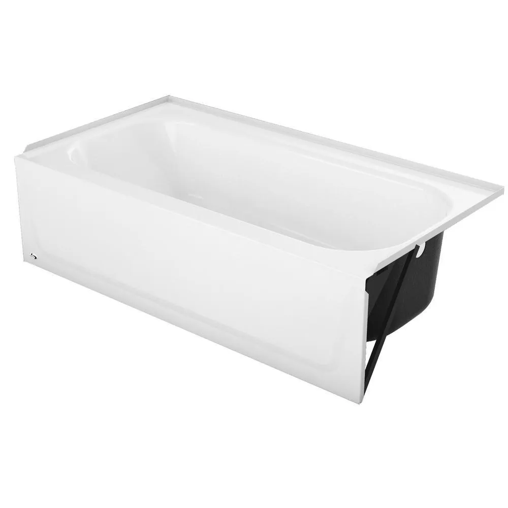 Bootz Industries Maui Plus 60 in. Left Drain Rectangular Alcove Soaking Bathtub in White, photo 4 of 5