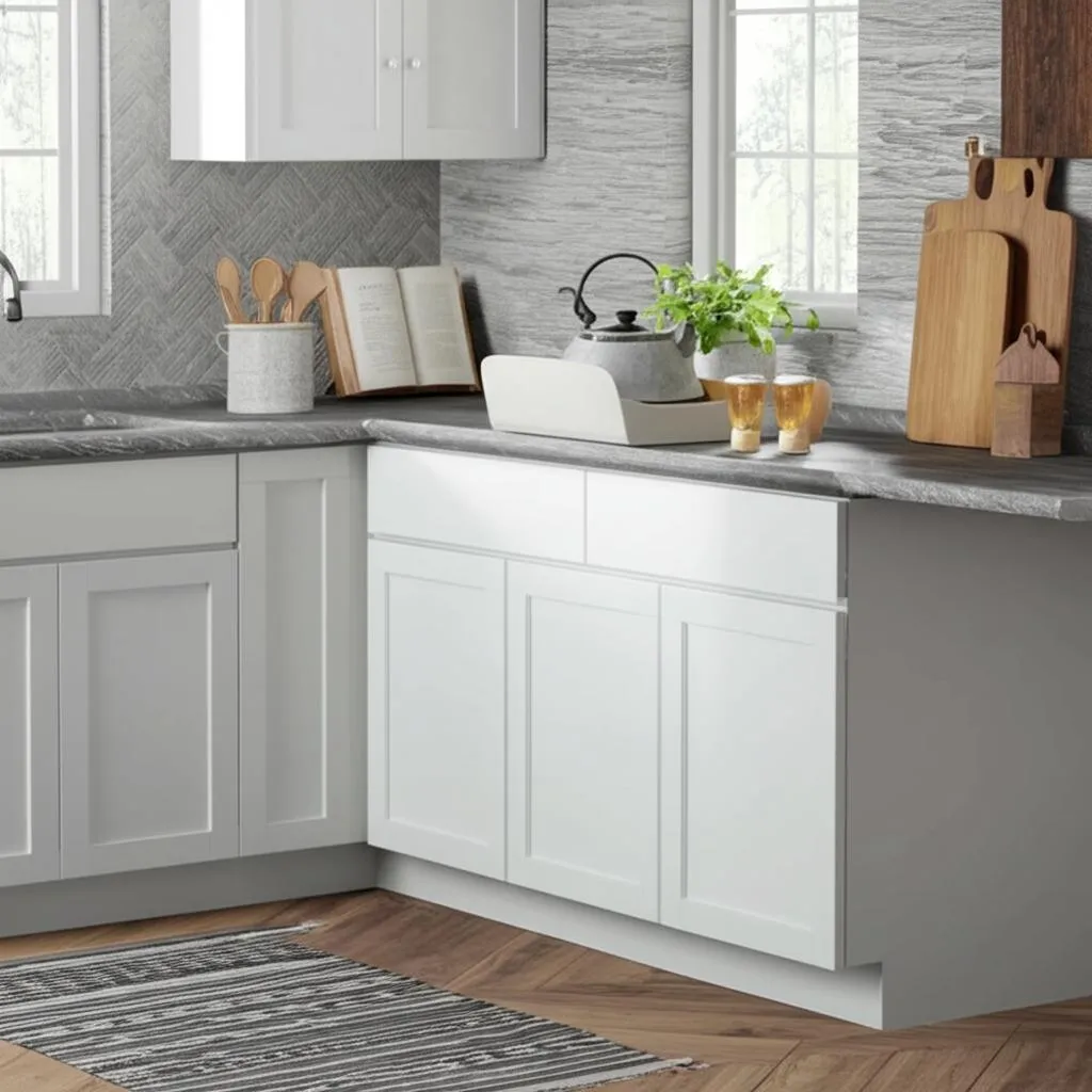 Hampton Bay Courtland Shaker Base Kitchen Cabinet in Polar White, photo 2 of 2