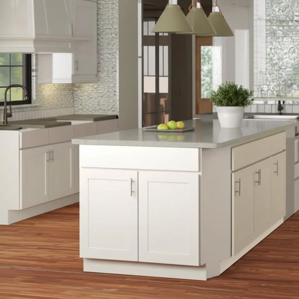 Hampton Bay Courtland Polar White Shaker Base Kitchen Cabinet, photo 2 of 2