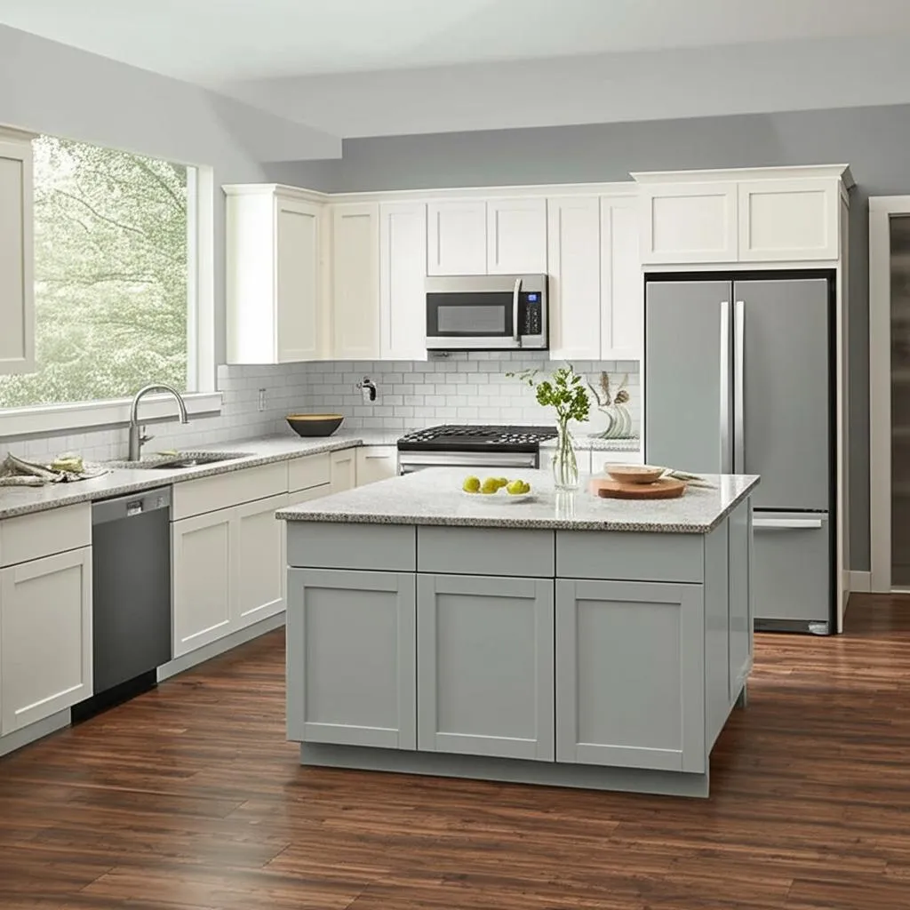 Hampton Bay Shaker Dove Gray Base Kitchen Cabinet, photo 2 of 2