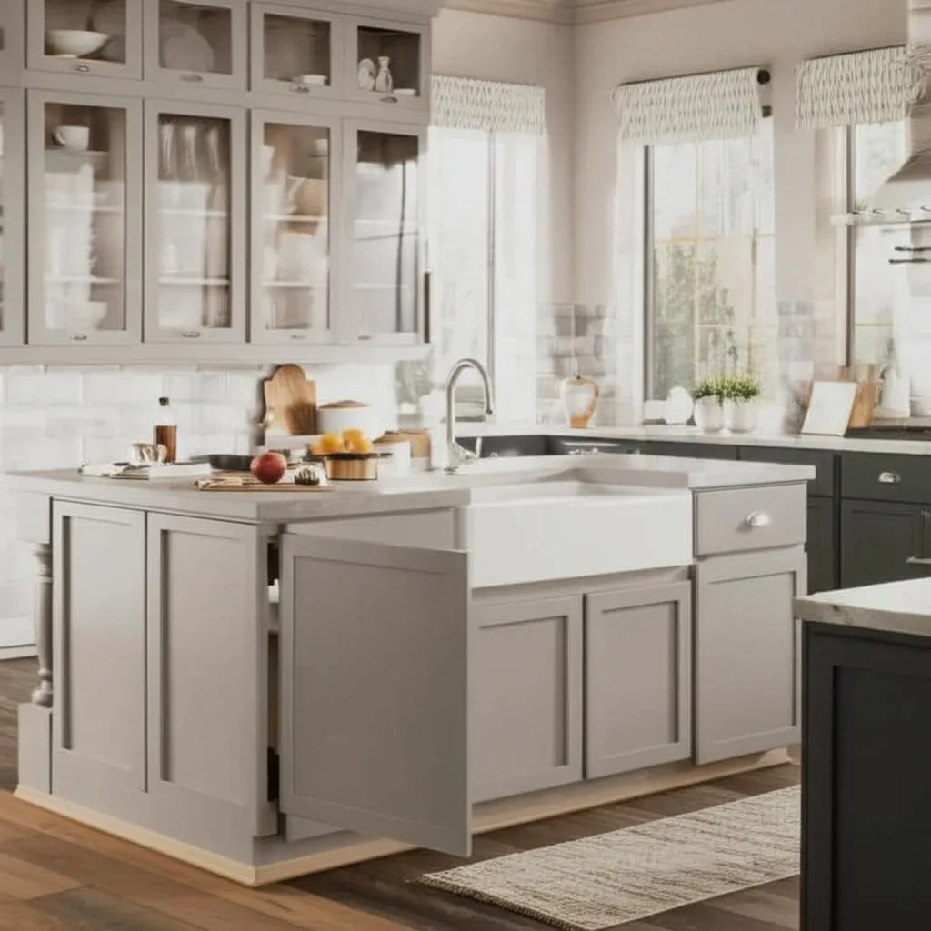 Hampton Bay Courtland 24-inch Shaker Base Kitchen Cabinet in Sterling Gray, photo 2 of 2