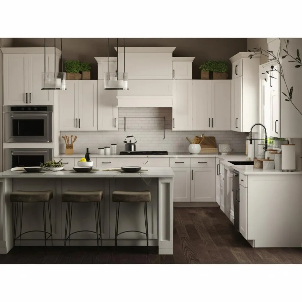 Hampton Bay Shaker 36-Inch Satin White Base Kitchen Cabinet, photo 2 of 2