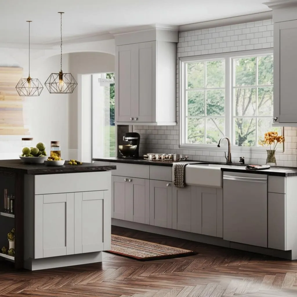 Hampton Bay Dove Gray Shaker Base Kitchen Cabinet with Ball-Bearing Drawer Glides, photo 2 of 2