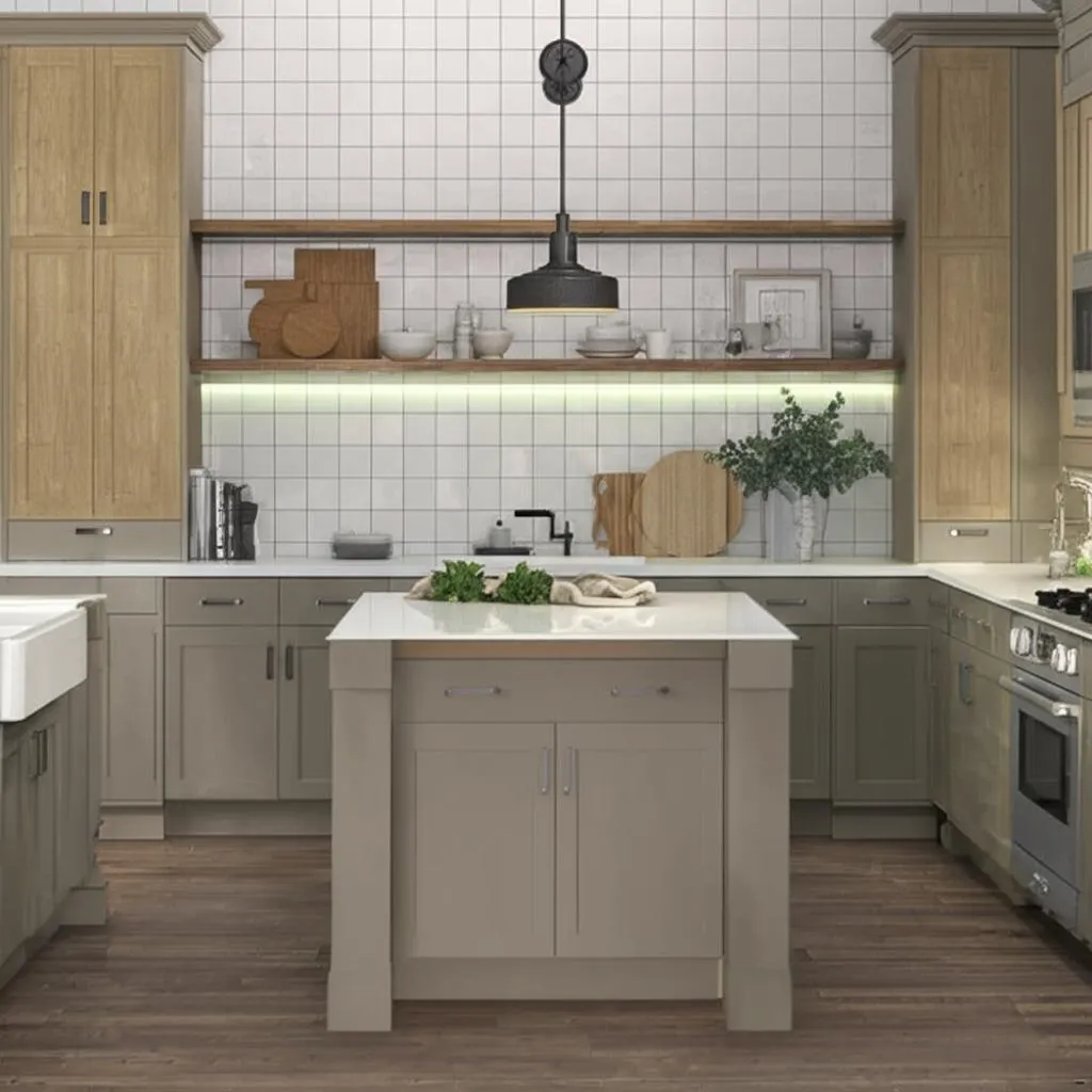 Hampton Bay Courtland 36" Shaker Base Kitchen Cabinet in Sterling Gray, photo 2 of 2