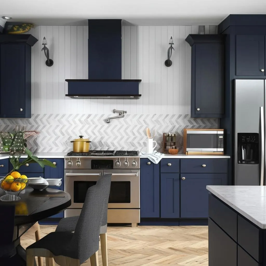 Hampton Bay Avondale Ink Blue Shaker Base Kitchen Cabinet, photo 2 of 2