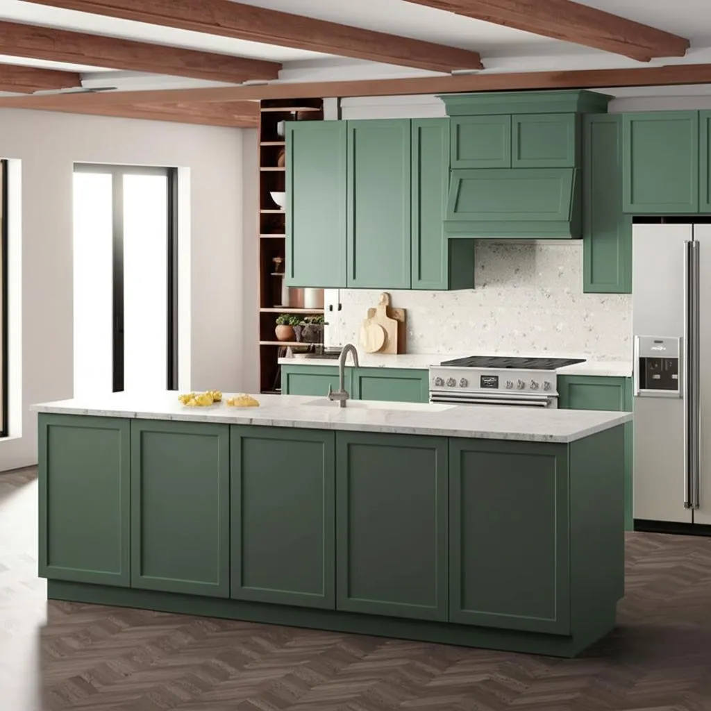 Hampton Bay Designer Series Melvern Shaker Base Kitchen Cabinet in Forest, photo 2 of 2