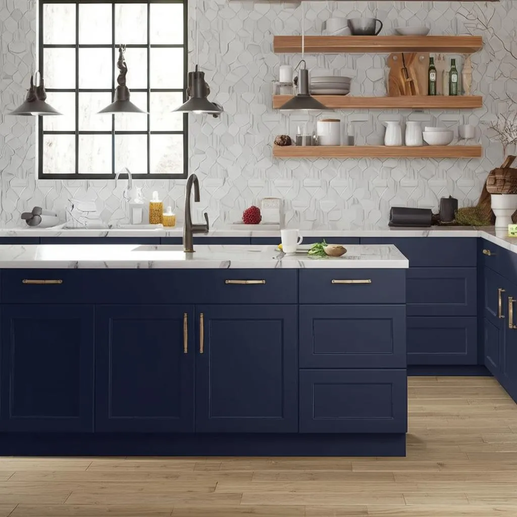 Hampton Bay Avondale Ink Blue Shaker Cooktop Base Cabinet, photo 2 of 2