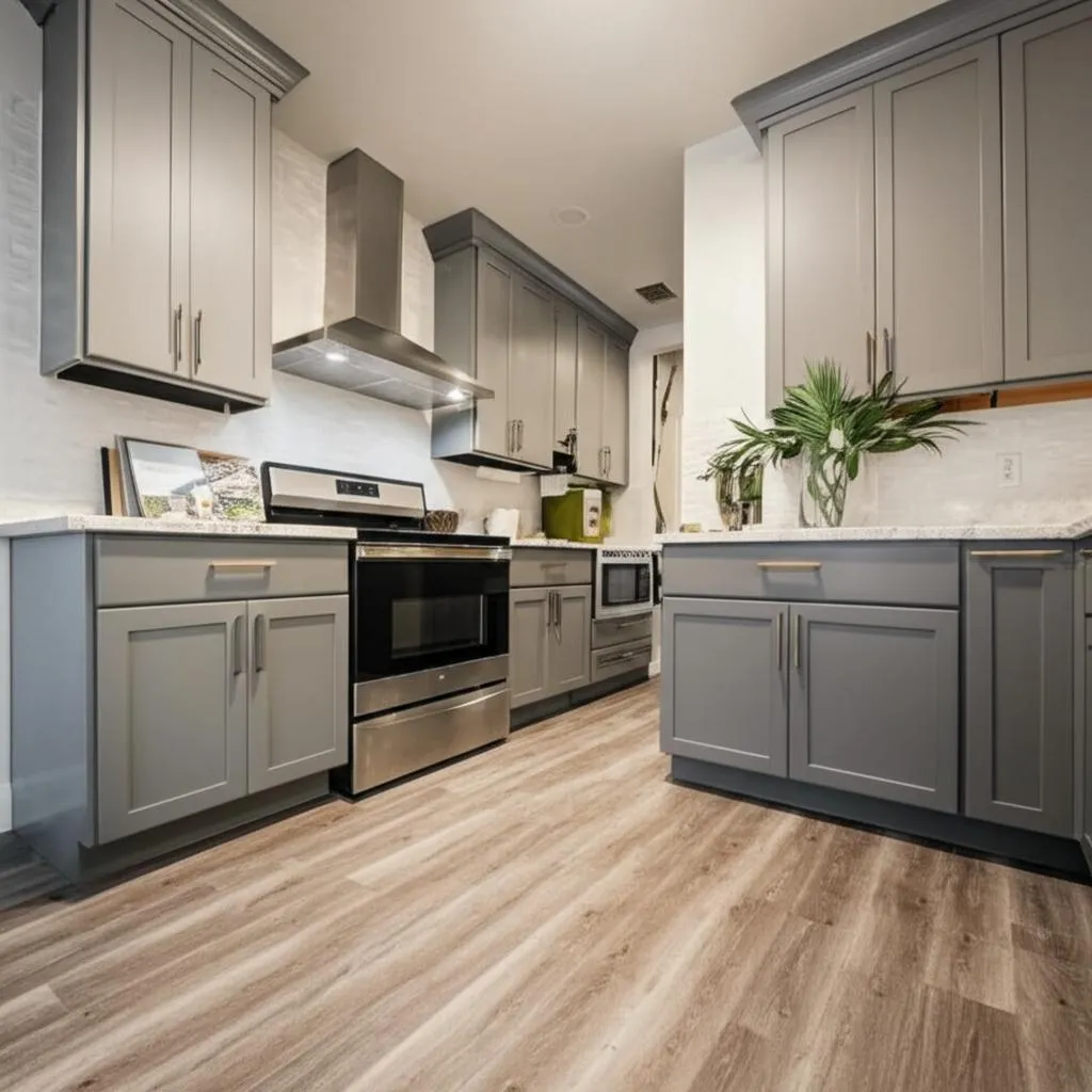 Hampton Bay Courtland Shaker Base Kitchen Cabinet in Sterling Gray, photo 2 of 2
