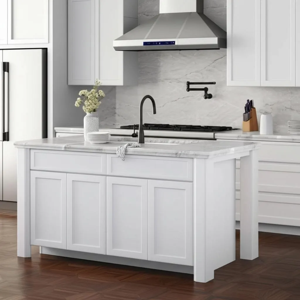 Hampton Bay Courtland Shaker Sink Base Kitchen Cabinet in Polar White, photo 2 of 2