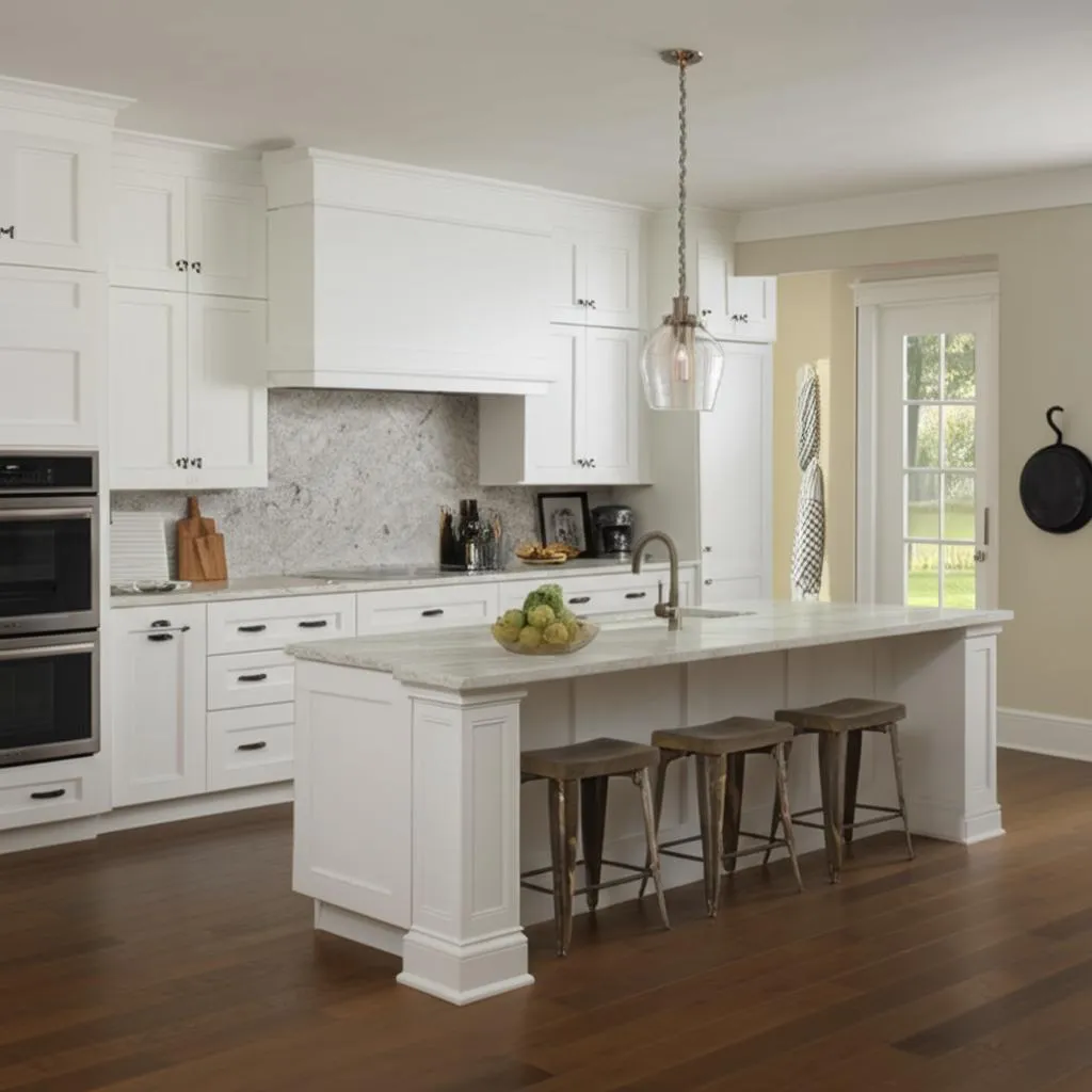 Hampton Bay Courtland Polar White Shaker Pantry Kitchen Cabinet, photo 2 of 2