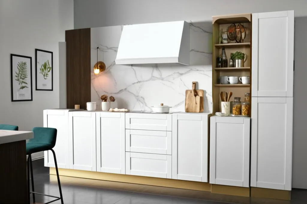 Hampton Bay Shaker Pantry Kitchen Cabinet in Satin White, photo 2 of 2
