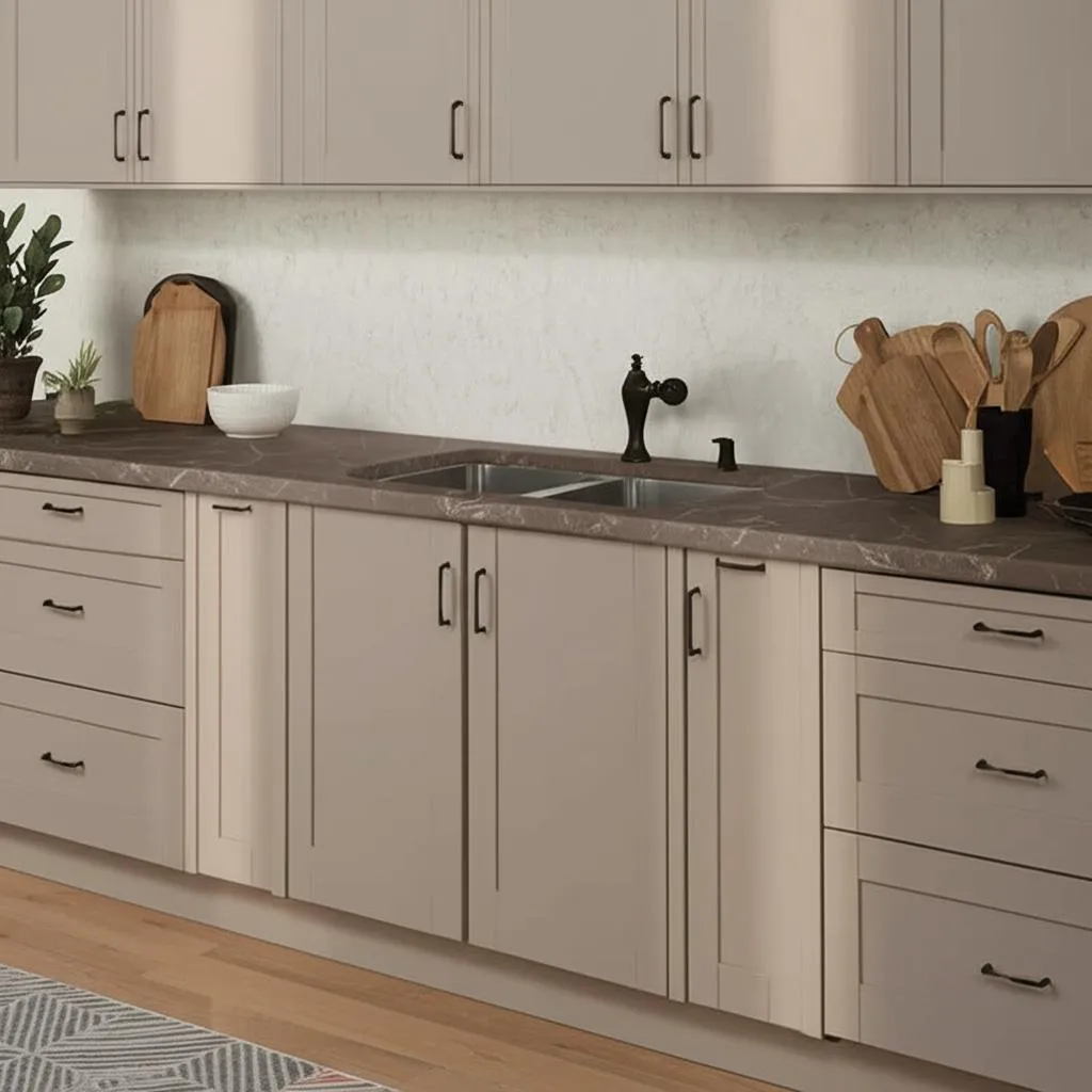 Hampton Bay Courtland Shaker Base Kitchen Cabinet in Sterling Gray, photo 2 of 2