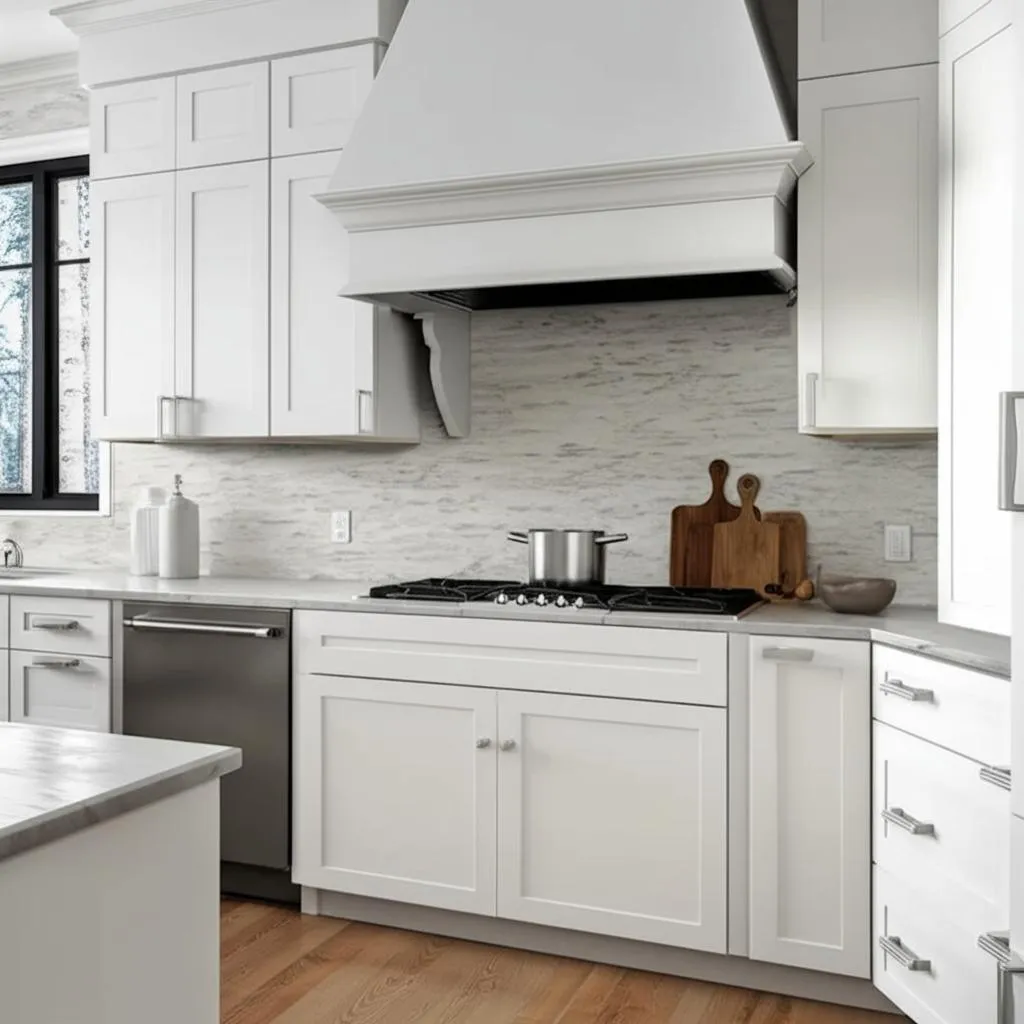 Hampton Bay Courtland 9 in. W x 24 in. D x 34.5 in. H Assembled Shaker Base Kitchen Cabinet in Polar White, photo 2 of 2