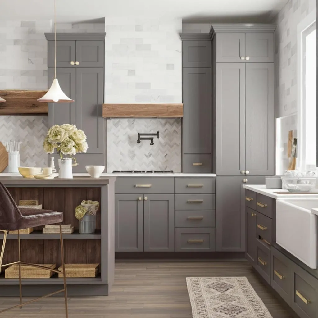 Hampton Bay Courtland Shaker Base Kitchen Cabinet in Sterling Gray, photo 2 of 2