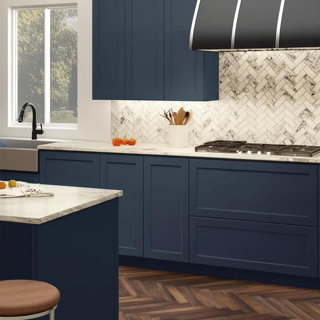 Hampton Bay Avondale Ink Blue Shaker Wall Kitchen Cabinet, photo 2 of 2