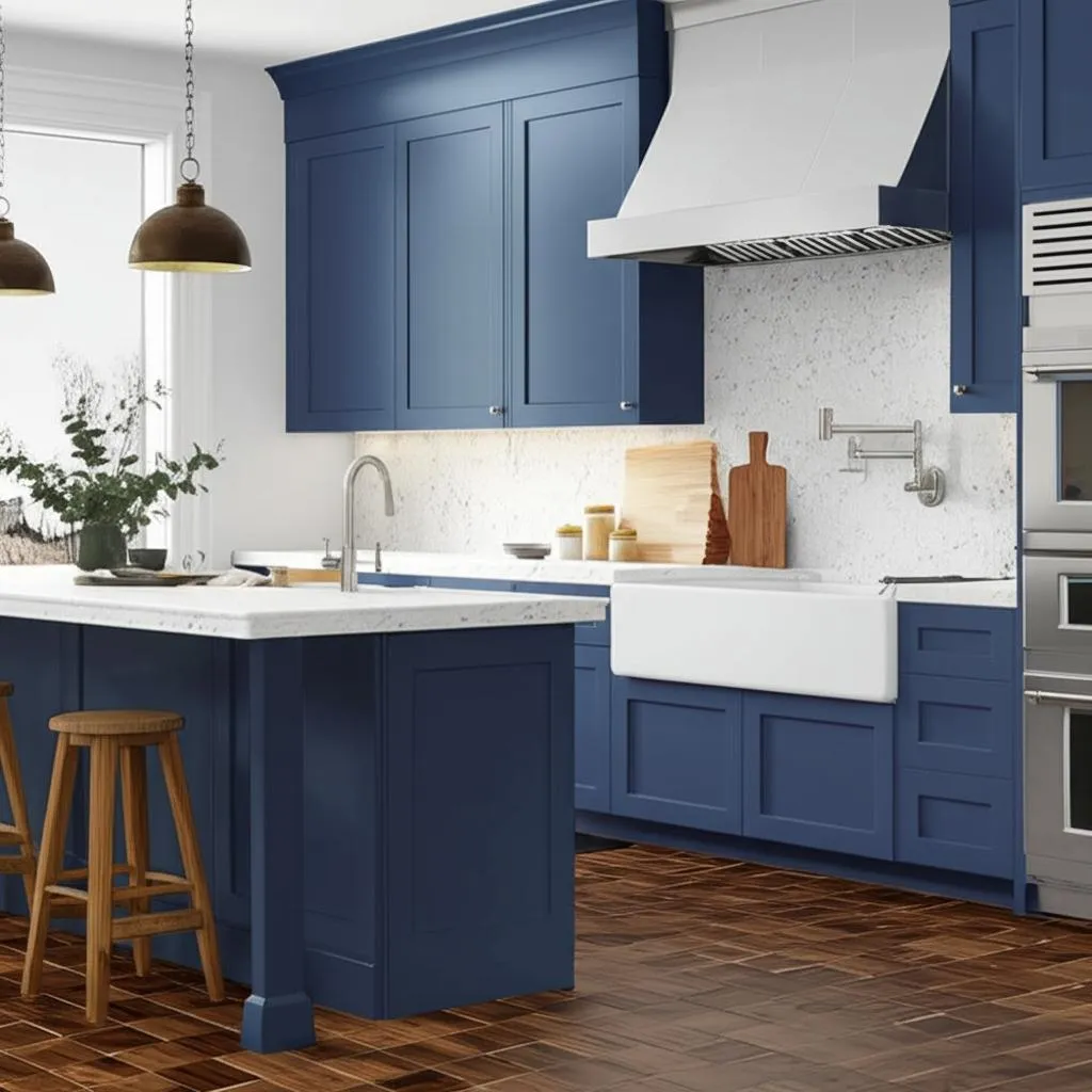 Hampton Bay Avondale Ink Blue Shaker Wall Kitchen Cabinet, photo 2 of 2