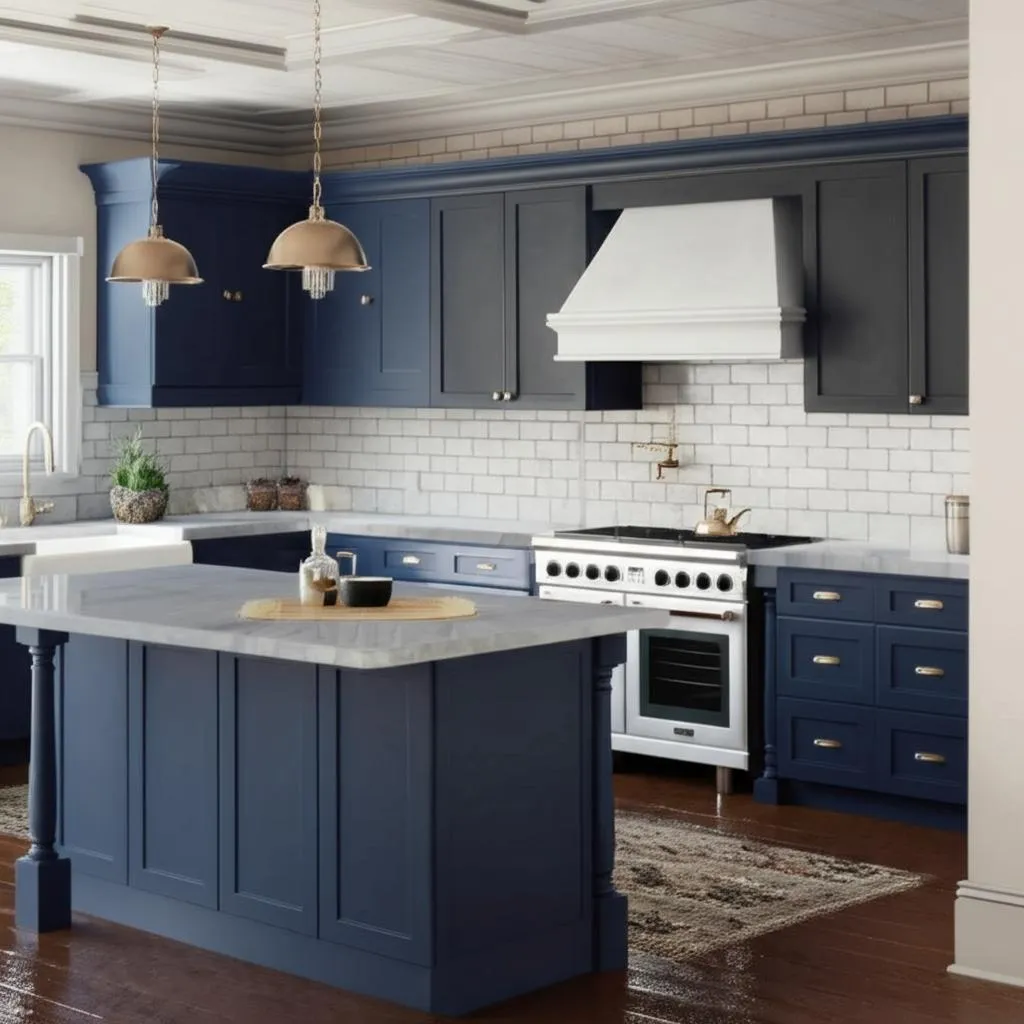Hampton Bay Avondale Ink Blue Shaker Wall Kitchen Cabinet, photo 2 of 2