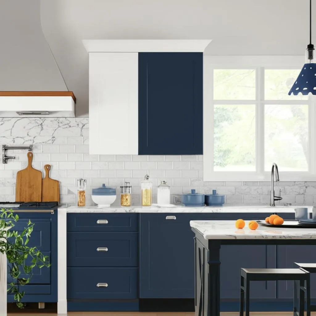Hampton Bay Avondale Ink Blue Shaker Wall Kitchen Cabinet, photo 2 of 2