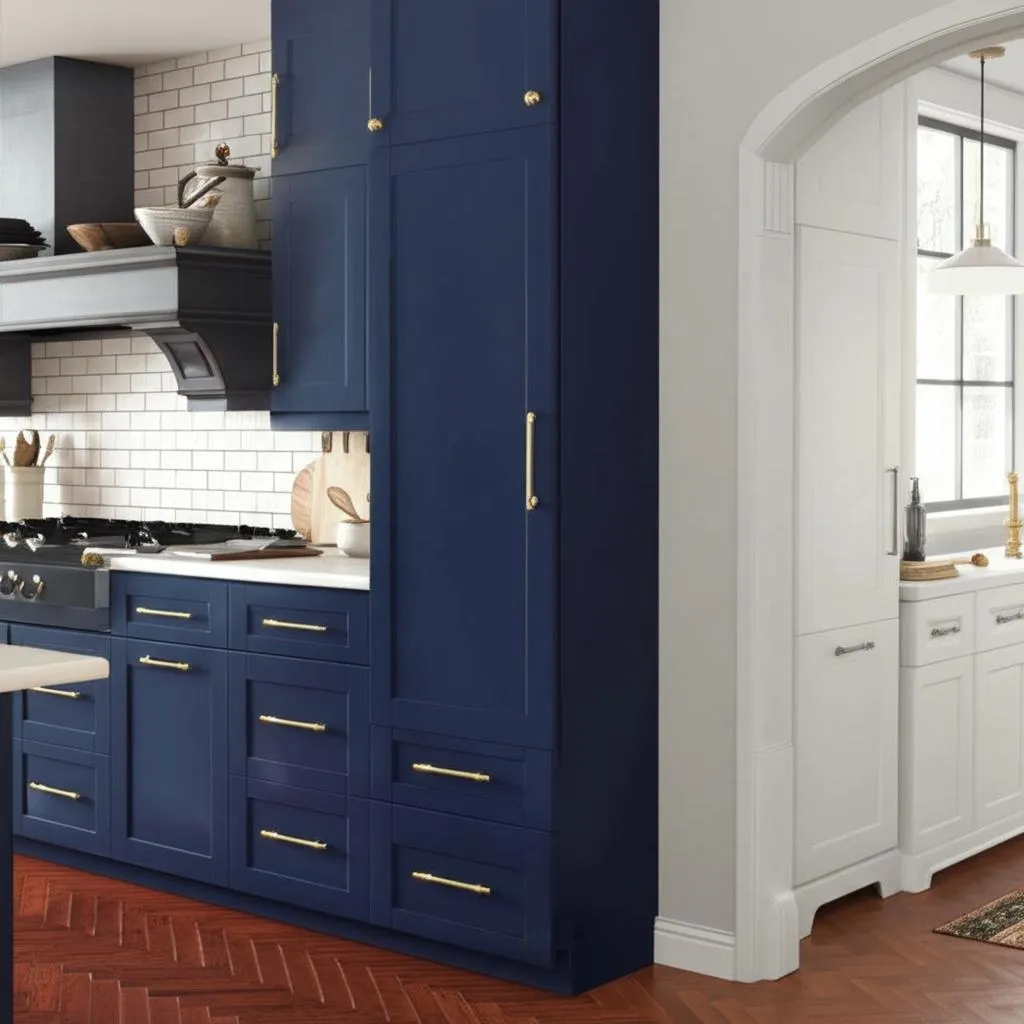 Hampton Bay Avondale Ink Blue Shaker Wall Kitchen Cabinet, photo 2 of 2