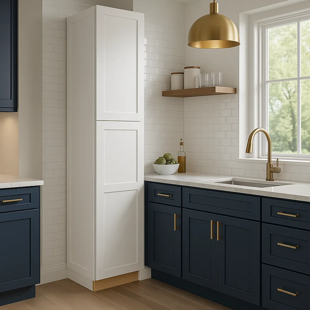 Home Decorators Collection Newport Pacific White Shaker Utility Kitchen Cabinet, photo 2 of 3