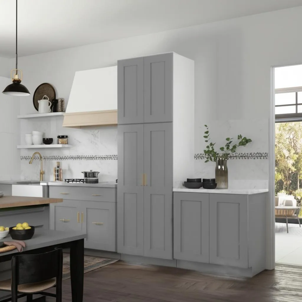 Home Decorators Collection Tremont 24x84x24 Shaker Kitchen Cabinet in Pearl Gray, photo 2 of 3
