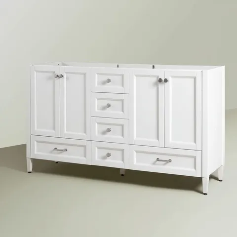 Claxby 60-Inch White Vanity Cabinet