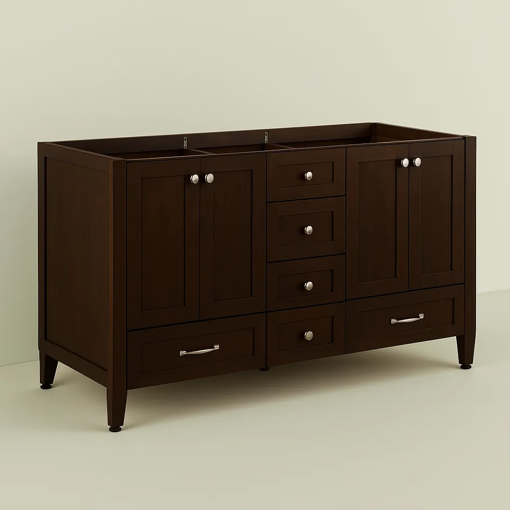 Claxby 48 in. W x 34 in H x 22 in. D Bath Vanity Cabinet Only in Chocolate, photo 27 of 33