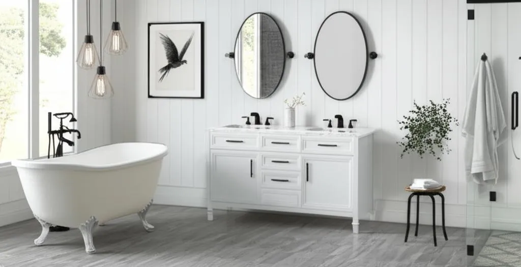 Home Decorators Collection Aiken 60-Inch Double Sink Bathroom Vanity in White with Cultured Marble Top, photo 2 of 3