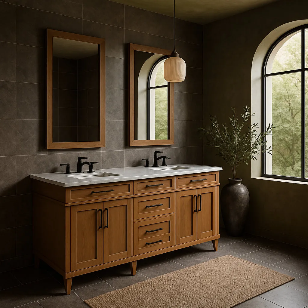 Home Decorators Collection Sonoma 72-Inch Double Sink Bathroom Vanity with Carrara Marble Top, photo 3 of 3
