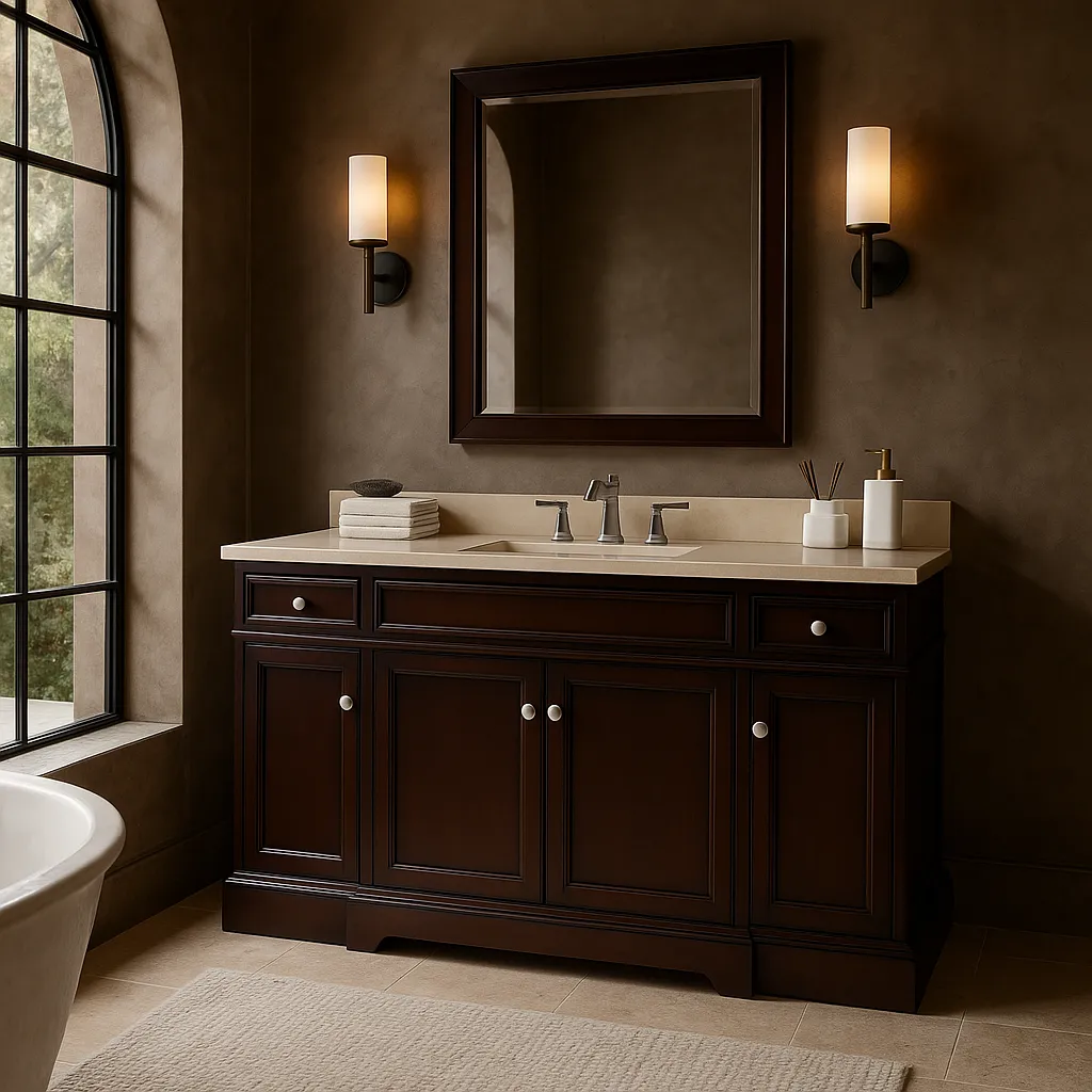Home Decorators Collection Teagen 58-inch Bathroom Vanity in Dark Espresso with Cultured Marble Top, photo 3 of 3