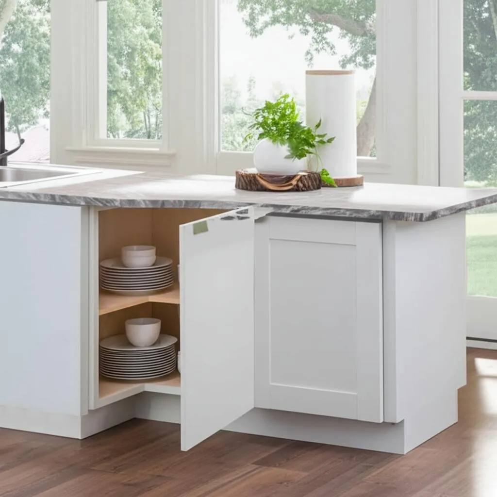 Home Decorators Collection Newport Pacific White Shaker Corner Kitchen Cabinet, photo 2 of 3
