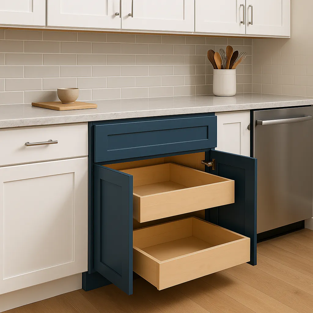 Home Decorators Collection Newport Mythic Blue Kitchen Base Cabinet, photo 2 of 3