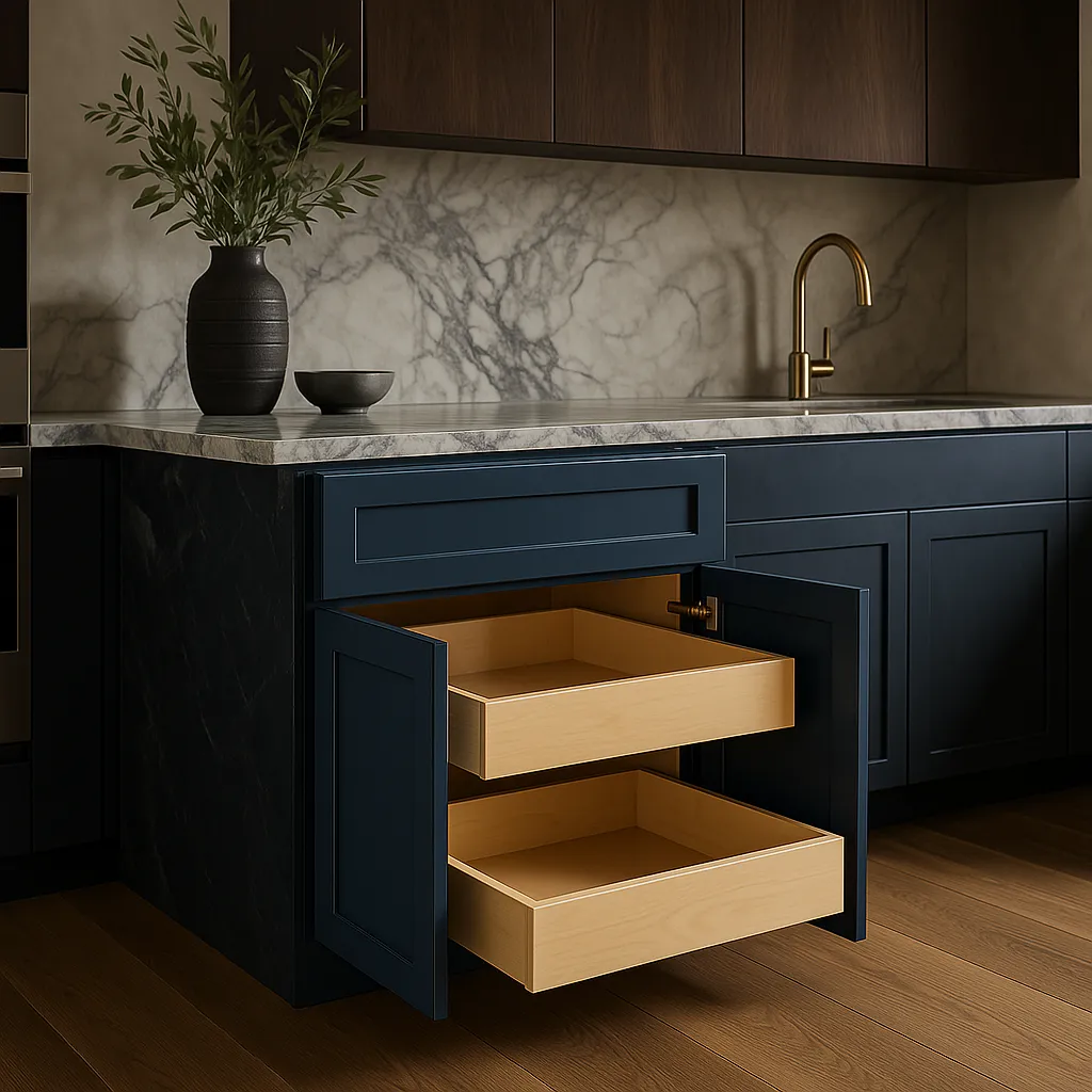 Home Decorators Collection Newport Mythic Blue Kitchen Base Cabinet, photo 3 of 3