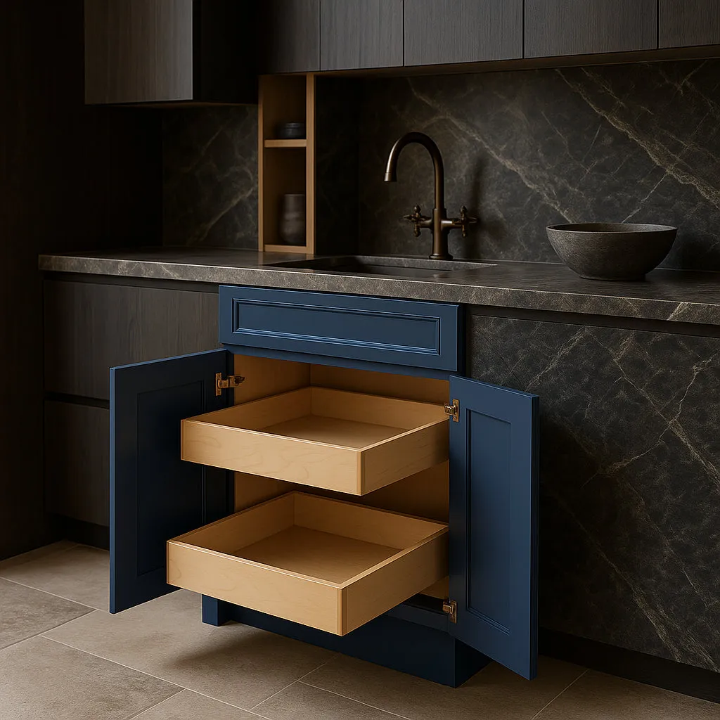 Home Decorators Collection Grayson Mythic Blue Soft-Close Kitchen Cabinet, photo 3 of 3