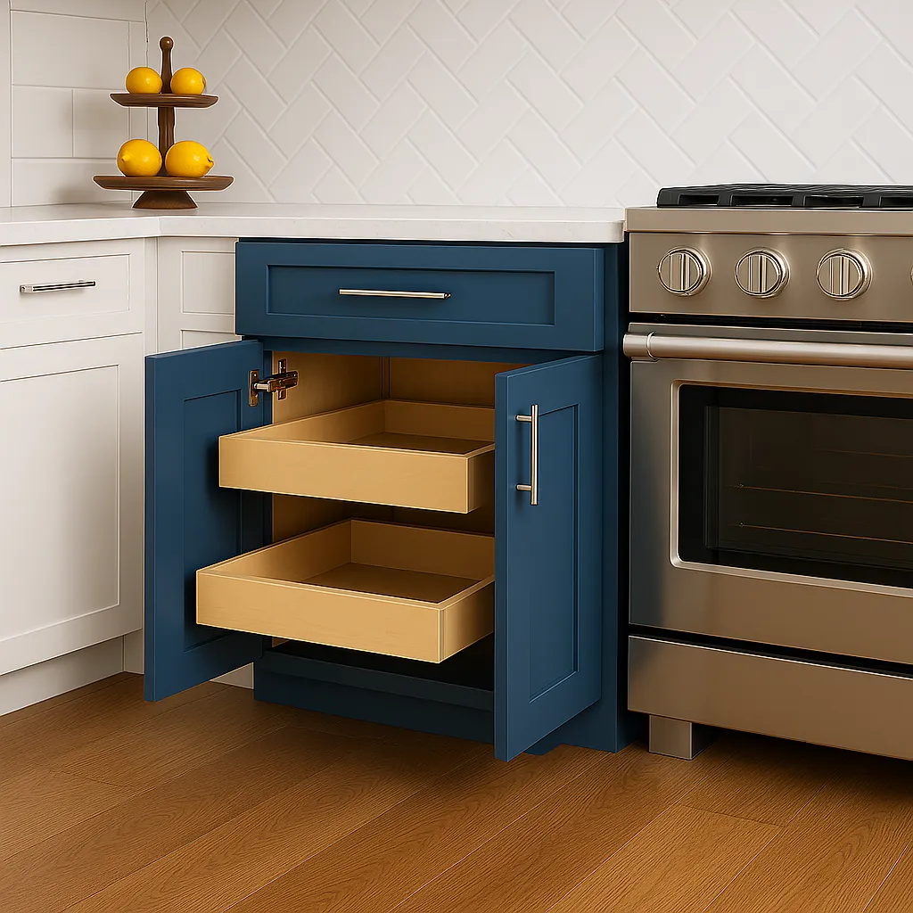 Home Decorators Collection Grayson Mythic Blue Soft-Close Kitchen Cabinet, photo 2 of 3