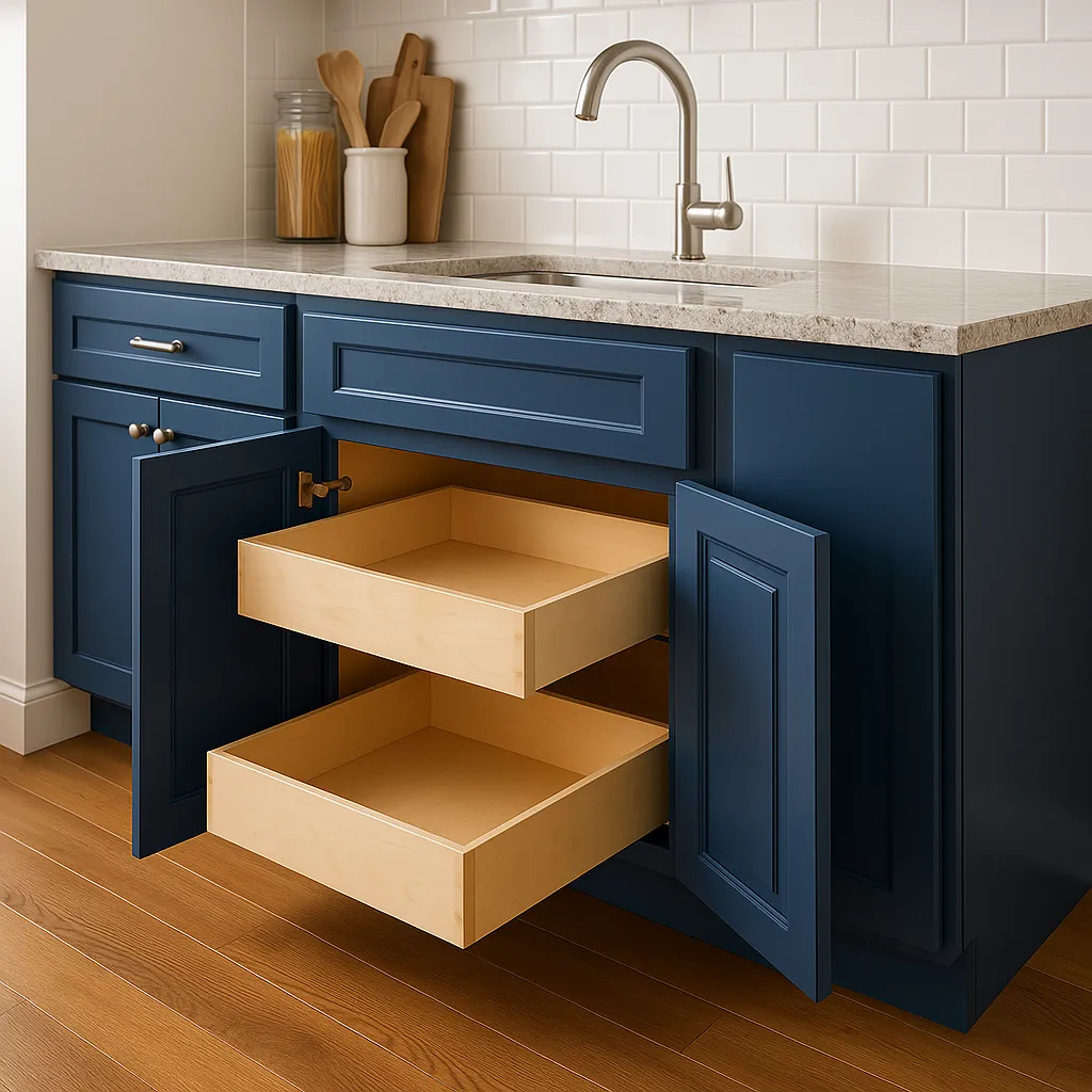 Home Decorators Collection Grayson 24 in. Mythic Blue Kitchen Cabinet, photo 2 of 3