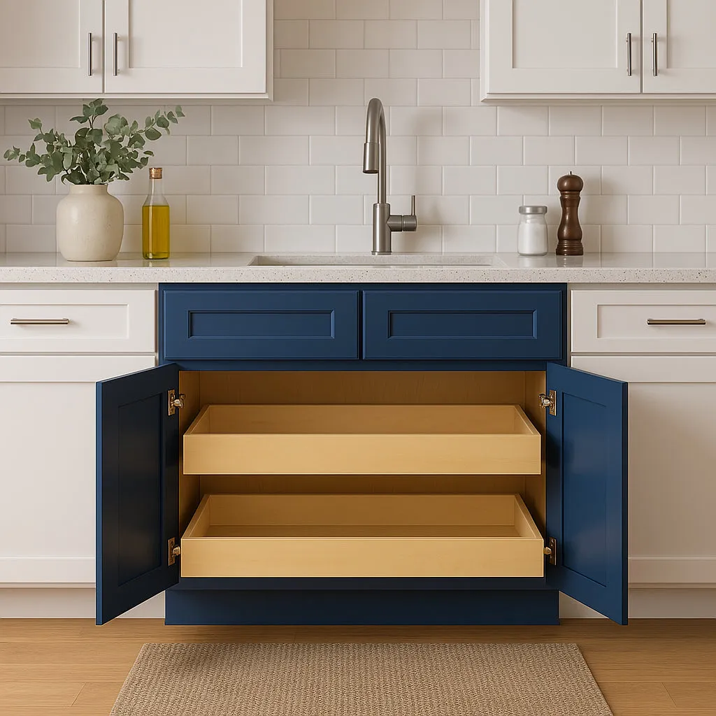 Home Decorators Collection Newport Mythic Blue Kitchen Base Cabinet, photo 2 of 3